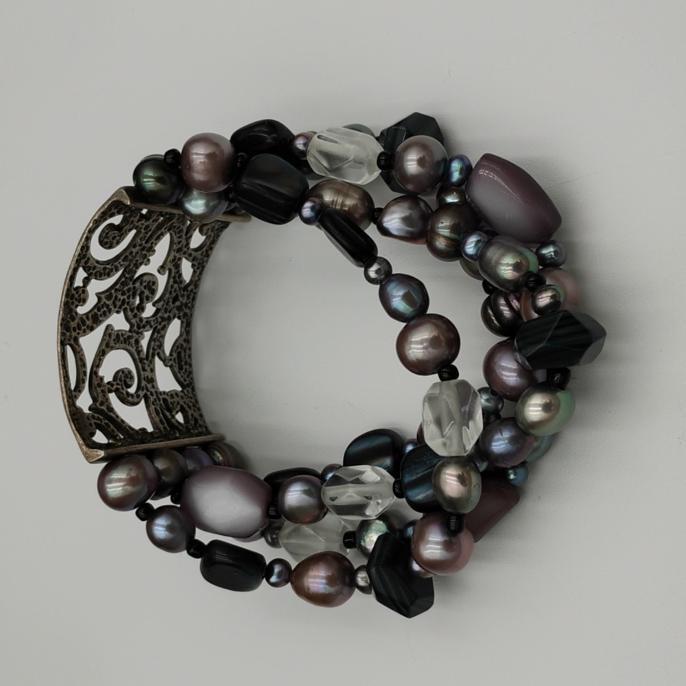 Silpada Four Strand Beaded Stretch Bracelet - Picture 3 of 4